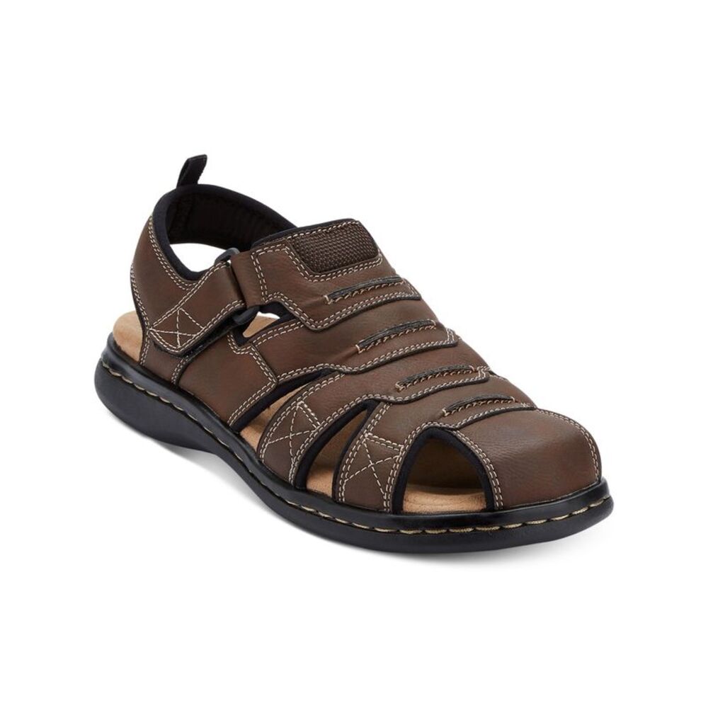 NWT DOCKERS Mens Brown Cushioned Searose Round Toe Sandals Shoes 12 M